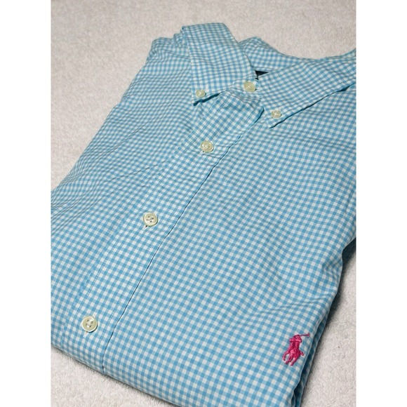 Ralph Lauren Other - Ralph Lauren Shirt Mens 2XLT Teal Blue Check Long Sleeve Button Down Pink Pony